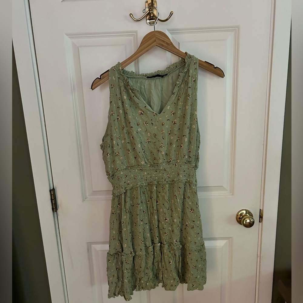 Green floral dress
